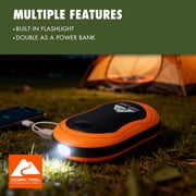 (2 pack) Ozark Trail 5200mAh Rechargeable and Portable 3-Temperature Hand Warmer for Camping, Orange