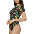 thumbnail image 2 of Naloa Monster Car Women's Short-Sleeved Onesie, One-Piece Swimsuit for Parties, dates, clubs - Medium, 2 of 9