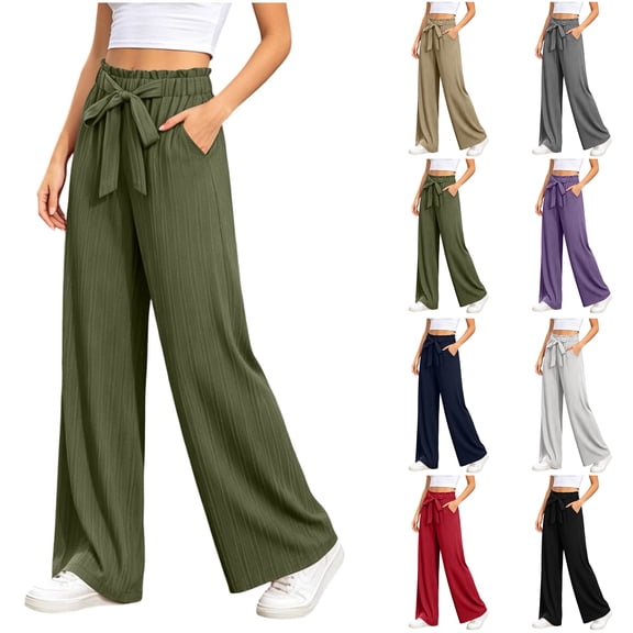 Womens Casual Pants Zaewscy Fashion Women Casual High Waist Pocket Pants Pants Comfortable Casual Pants Army Green XXL
