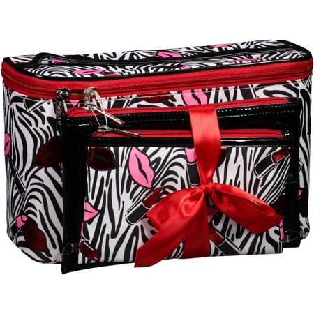 Zebra Lips 3pc Train Case Set