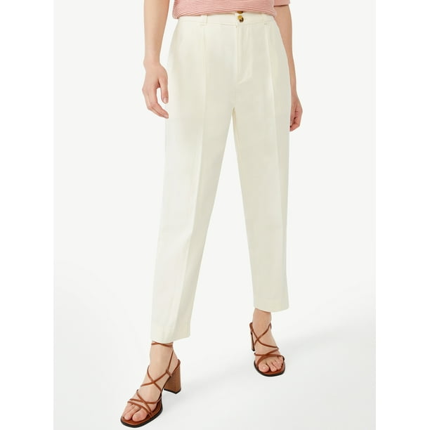 Free Assembly Women's Pleated Tapered Pants - Walmart.com