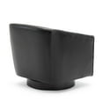 thumbnail image 4 of Comfort Pointe Gaven Black Faux Leather Wood Base Swivel Accent Chair, 4 of 8