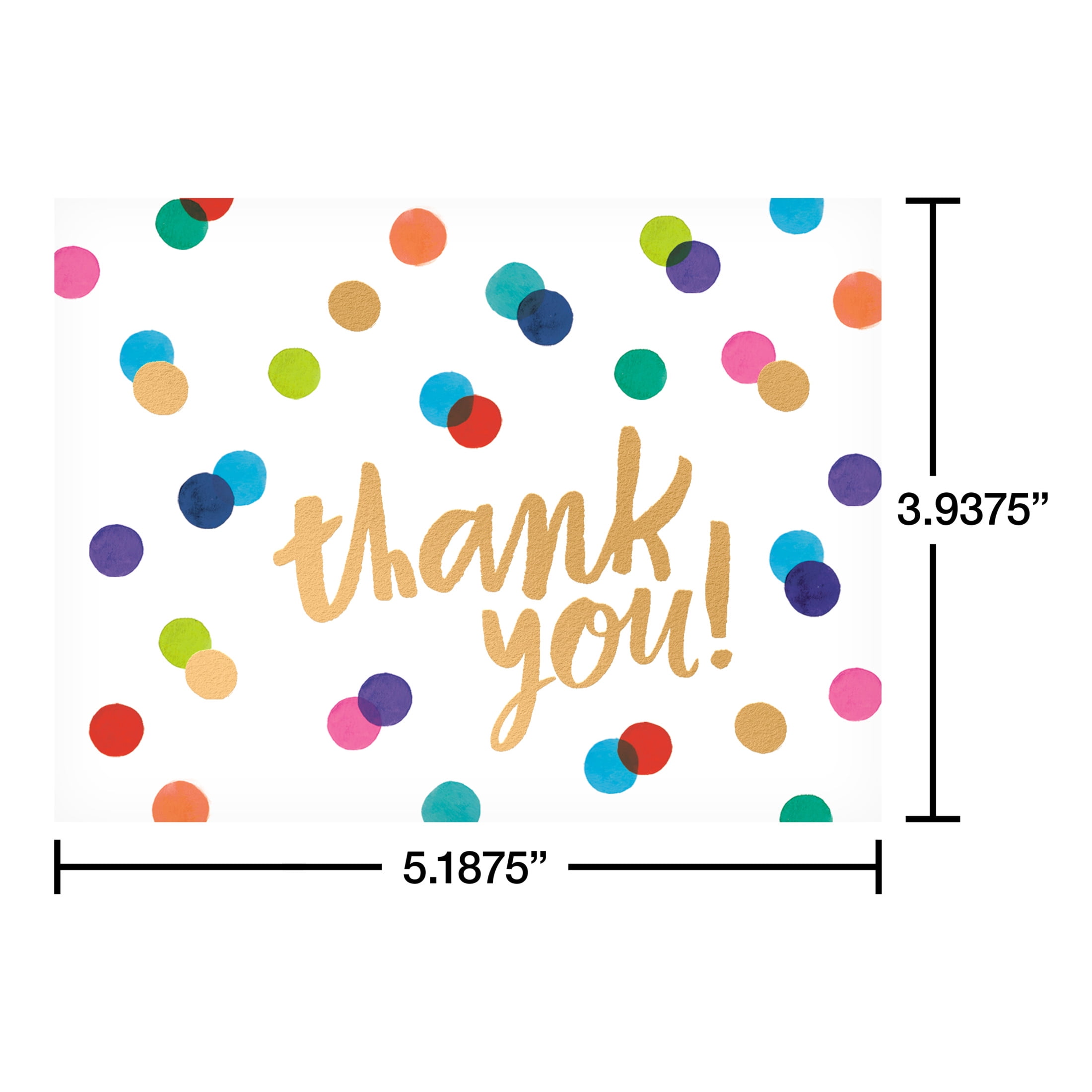 American Greetings Thank You Card Stationery Notes, Dots, Gold (20-Count)