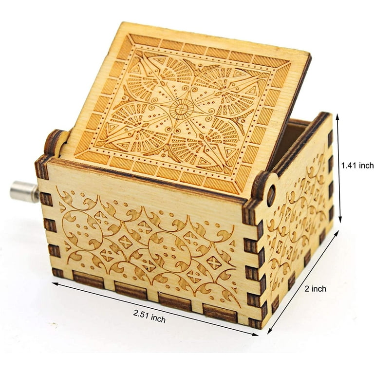 KYWLCO Boîte à Musique En Bois Gravé à La Main Can't Help Falling