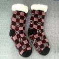 thumbnail image 6 of Men's Slipper Socks with Grips Non Slip Soft Fuzzy Cozy Fleece Lined Cable Knit Socks for Cold Winter, 6 of 6