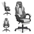 thumbnail image 1 of Gymax Gaming Chair w/ Headrest Reclining Backrest Lumber Support Linkage Armrests Grey, 1 of 10