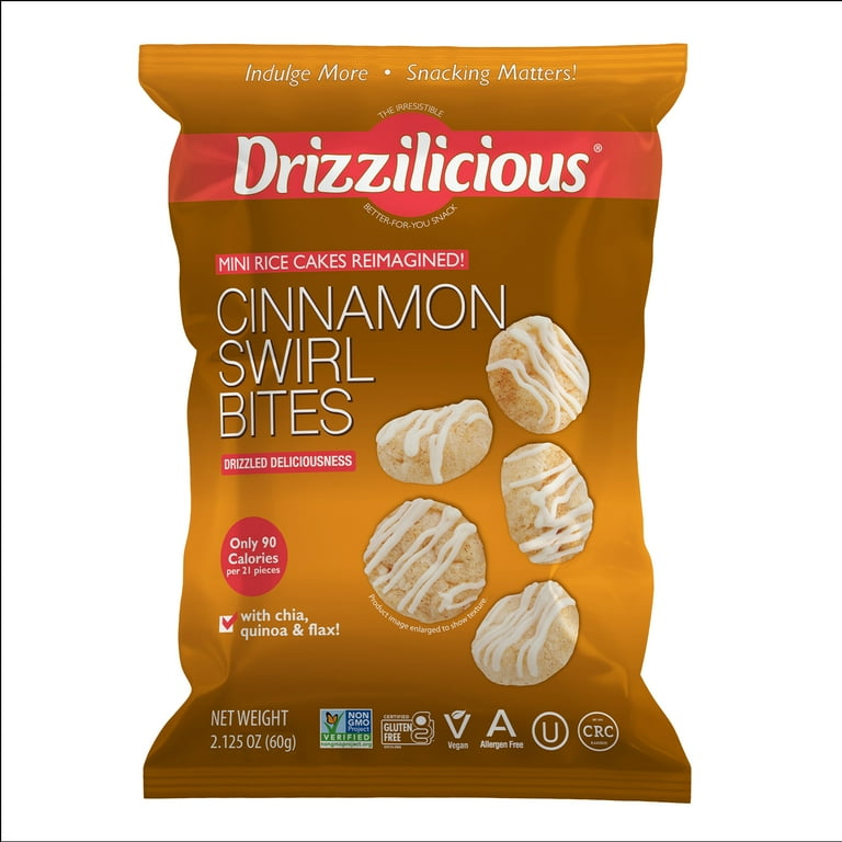 Drizzilicious Mini Rice Cakes, Cinnamon Swirl Flavored Rice Cake