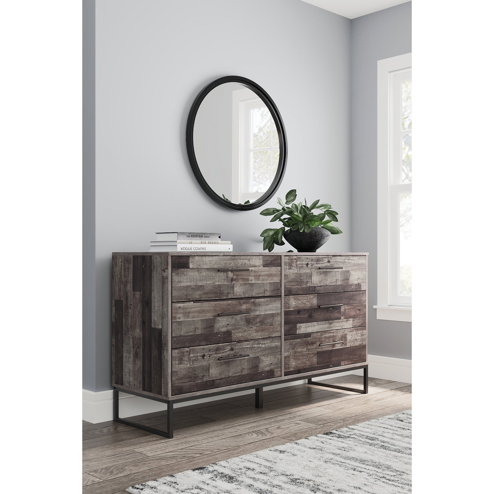 Signature Design by Ashley Casual Neilsville 6 Drawer Dresser, Multi Gray