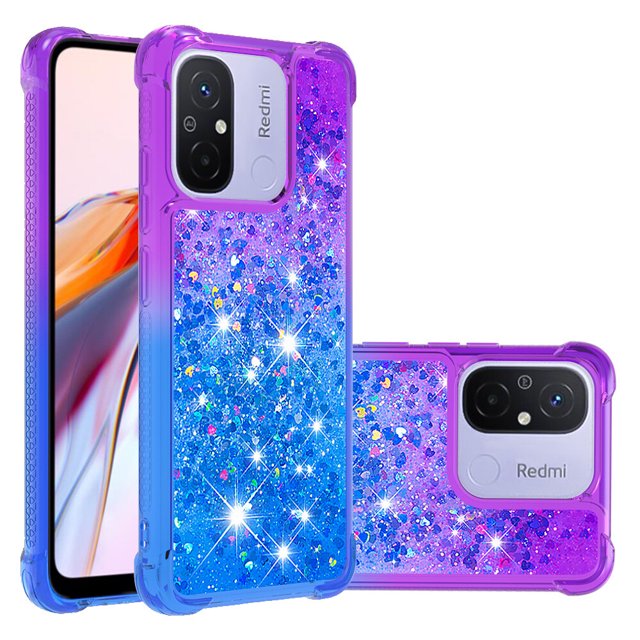 Funda para Xiaomi Redmi 12C Transparente con Brillos Carcasa Protectora Antigolpes con Glitter Brillante