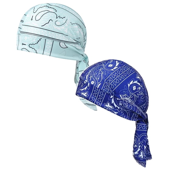 Bandana Caps For Men Head Tie Quick Drying Cycling Cap Headband Skull Beanie Bandana Do Rags Moisture Wicking Pirate Hat Liner