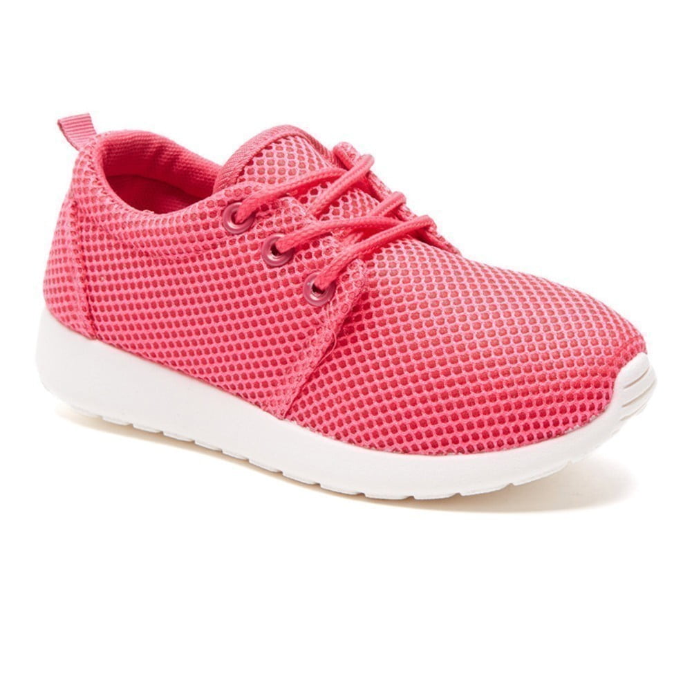 Bee Happy - Girls Fuchsia Textured Lace Up Low Top Casual Sneaker Shoes ...