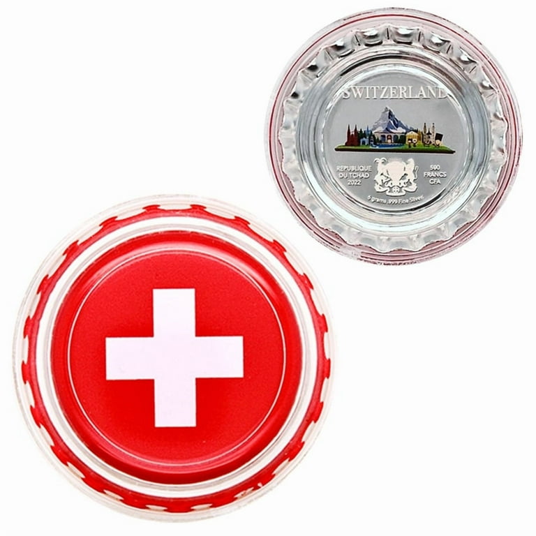 2022 Chad 6 Gram World Landmarks - Switzerland Bottle Cap Proof