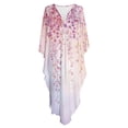 thumbnail image 4 of Xoenoiee Pink Cherry Blossom Print Womens Kaftan Dresses Plus Size Caftans Oversized Swimwear Coverups 2026 Summer Bathing Suit Lightweight Maxi Beach Dress, 4 of 7