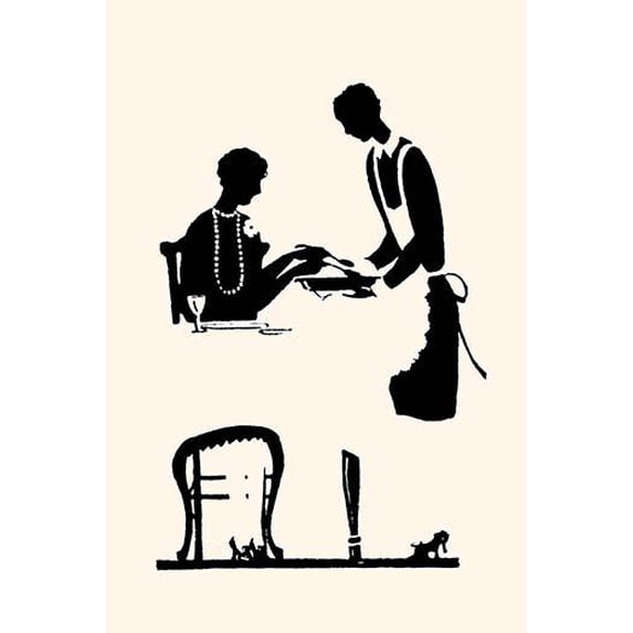Homemaker being served by a maid-Fine Art Canvas Print (20" x 30")