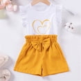 thumbnail image 3 of Toddler Outfits for Girls, Baby Girls Clothing Set Cute Cartoon Printed Short Sleeve Shorts 1T 2T 3T 4 T Baby Girls Summer Two Piece Set, 3 of 6