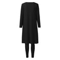 thumbnail image 4 of Jiyugala Women's Trousers Suit Fall Winter Stretchy Lounge Wear 2022 Solid Color 3 Piece Pants Set Ladies Ribbed Casual Three Pcs Outfits suits, 4 of 5