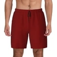 thumbnail image 2 of Goofa Maroon Printed Men's Swim Trunks Board Shorts Quick Dry Mens Swimming Trunks with Compression Liner,Breathable Fit Hawaii Beach Shorts-, 2 of 9