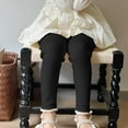 thumbnail image 4 of Lenpel Leggings for Toddler Girls Fall Winter Ribbed Knitted Lace Hem Full Length Bottom Pants Warm Footless Tights, 4 of 4