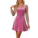 thumbnail image 1 of INSPIRE CHIC Vestido de Terciopelo para Mujeres con Cuello Cuadrado, Mangas de Malla y Estampado de Estrellas, Vestidos de Fiesta y Prom, Rosa Fucsia S, 1 of 6