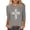 Gray, variant on Women's Cute Easter Cross Blouse - 3/4 Sleeve Round Neck Loose Fit Casual Summer Tops T-Shirts Easter Cross Tee