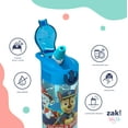thumbnail image 4 of Zak Designs 16oz Paw Patrol Kids Straw Water Bottle, Durable Plastic Park Bottle with Easy-Open Locking Spout Cover for Travel, Built in Carry Handle, 4 of 10