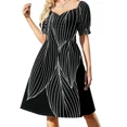 thumbnail image 1 of Hosta leaves-vestido blanco y negro sin mangas para mujer vestidos de novia de lujo verano, 1 of 5