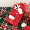 thumbnail image 6 of for iPhone 16 Pro Christmas Phone Case, Lovely Furry Plush Warm Soft Winter Case Cover for Women Girls Men Boys Best Gift Shockproof Protective for iPhone 16 Pro - Red, 6 of 10
