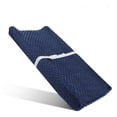 thumbnail image 2 of Funda para cambiador - Funda para cambiador de felpa ultrasuave con lunares Minky Fundas para cambiador transpirables para bebés y niñas (gris claro y azul marino), 2 of 5