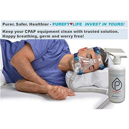 Purefypro CPAP Cleaner and Sanitizer Spray (16oz, 2pk). No Rinse. No Residue. Kills 99.9999% Norovirus, Flu Virus, and Fungi, Drug Resistant Germs. Unscented.
