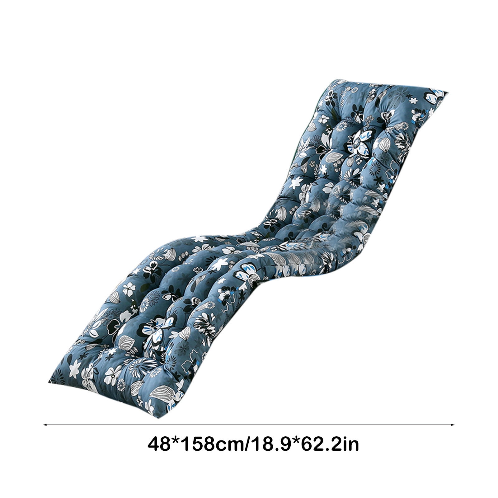 Zhourta 19x62 Inch Outdoor Water Resistant 2 or 3 Seat Bench Cushion, Indoor Fade Resistant Pad Navy Flowers, Patio Furniture Pad Indoor Outdoor Use