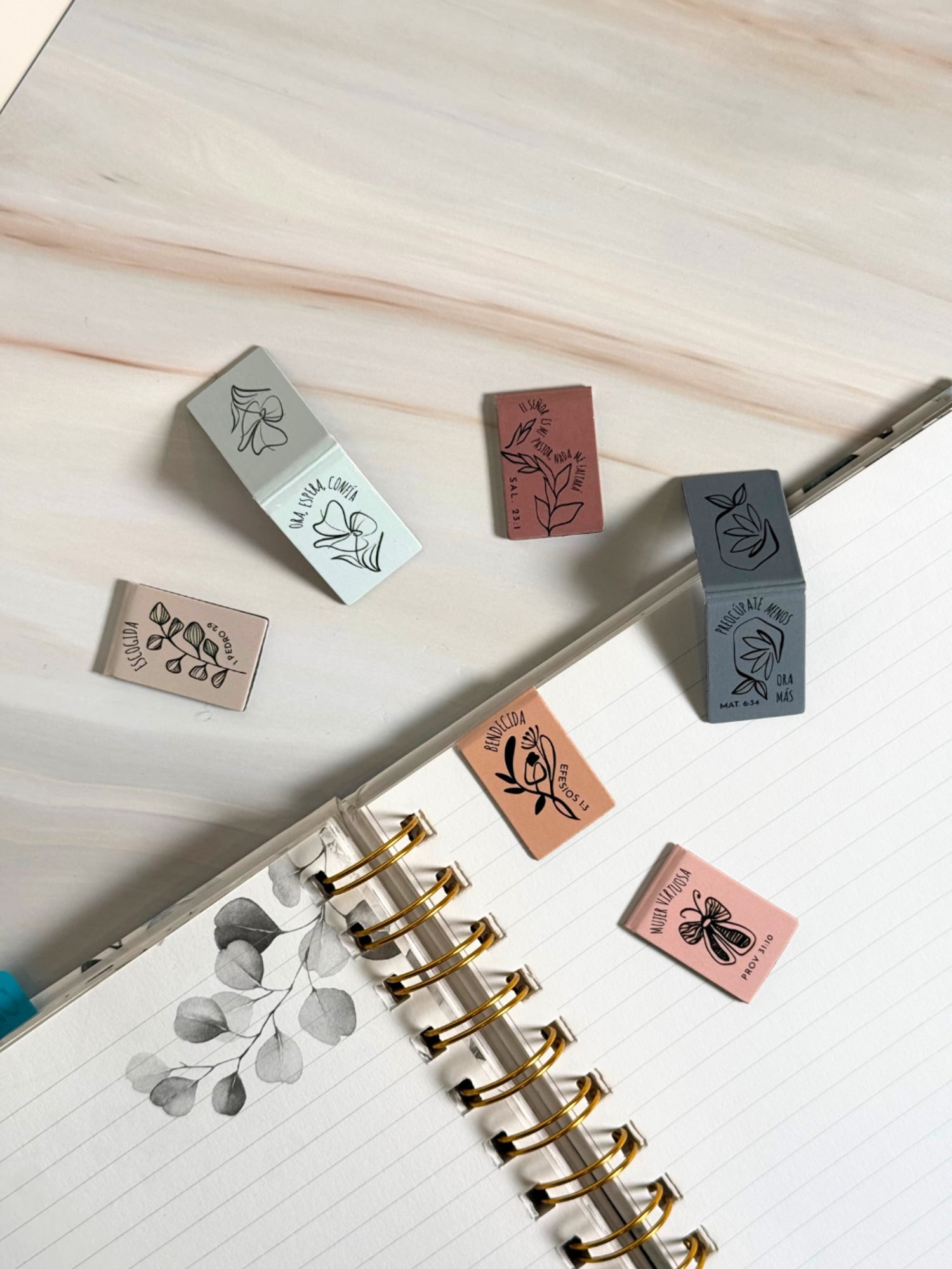 Pastel Magnetic Bookmarks Set Of 6 - Ideal For Books, Bibles, And Notebooks