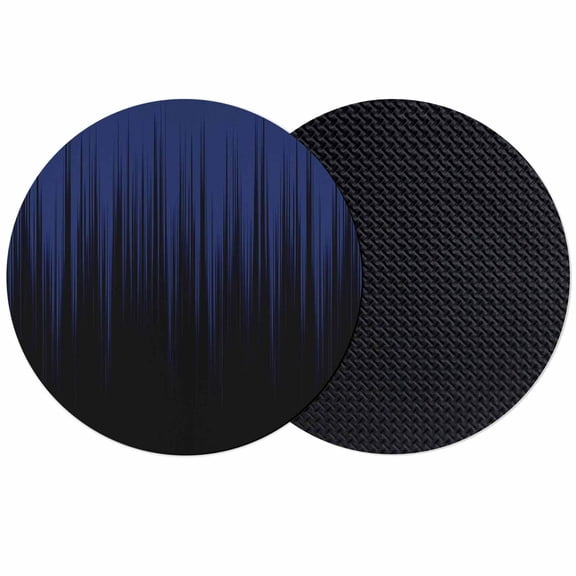 Navy Blue Black Ombre Coasters Set of 2, Absorbent Coasters for Drinks, Modern Abstract Striped Gradient Coaster for Desk Coffee Table Protection, Home Decor House Warming Gifts 4"