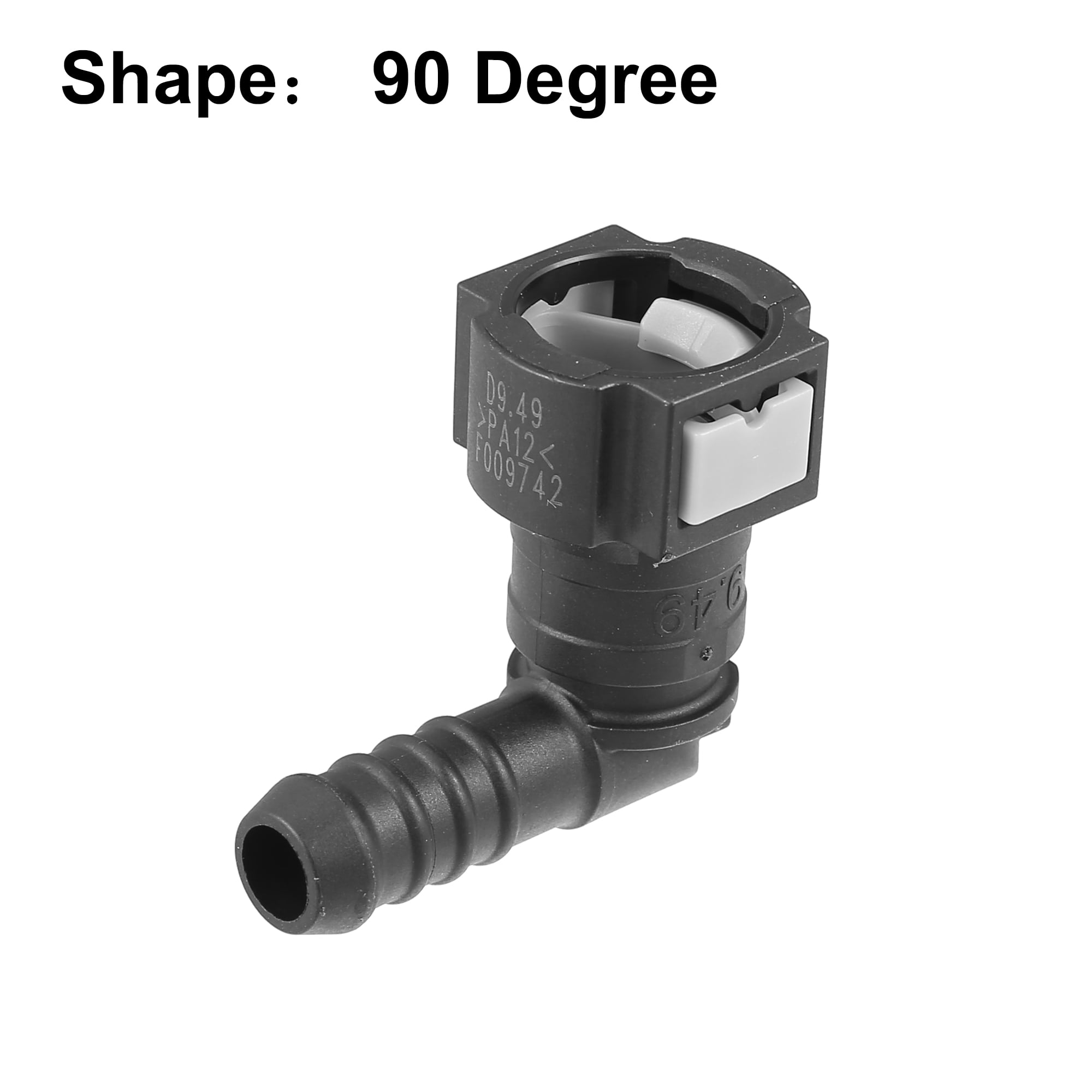 Unique Bargains 2pcs Fuel Line Quick Connect 90 Degree Adapter for 3/8 Rubber Tubing