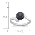 thumbnail image 5 of 14K White Gold Ring Band Pearl Freshwater Black 7mm FW Cultured, Size 6, 5 of 5