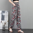 thumbnail image 1 of WILLBEST Pantalones Casuales para Mujer: Pantalones Largos Holgados con Estampado y Micro Acampanados para Mayor Comodidad y Estilo. Extra Grande, 1 of 9