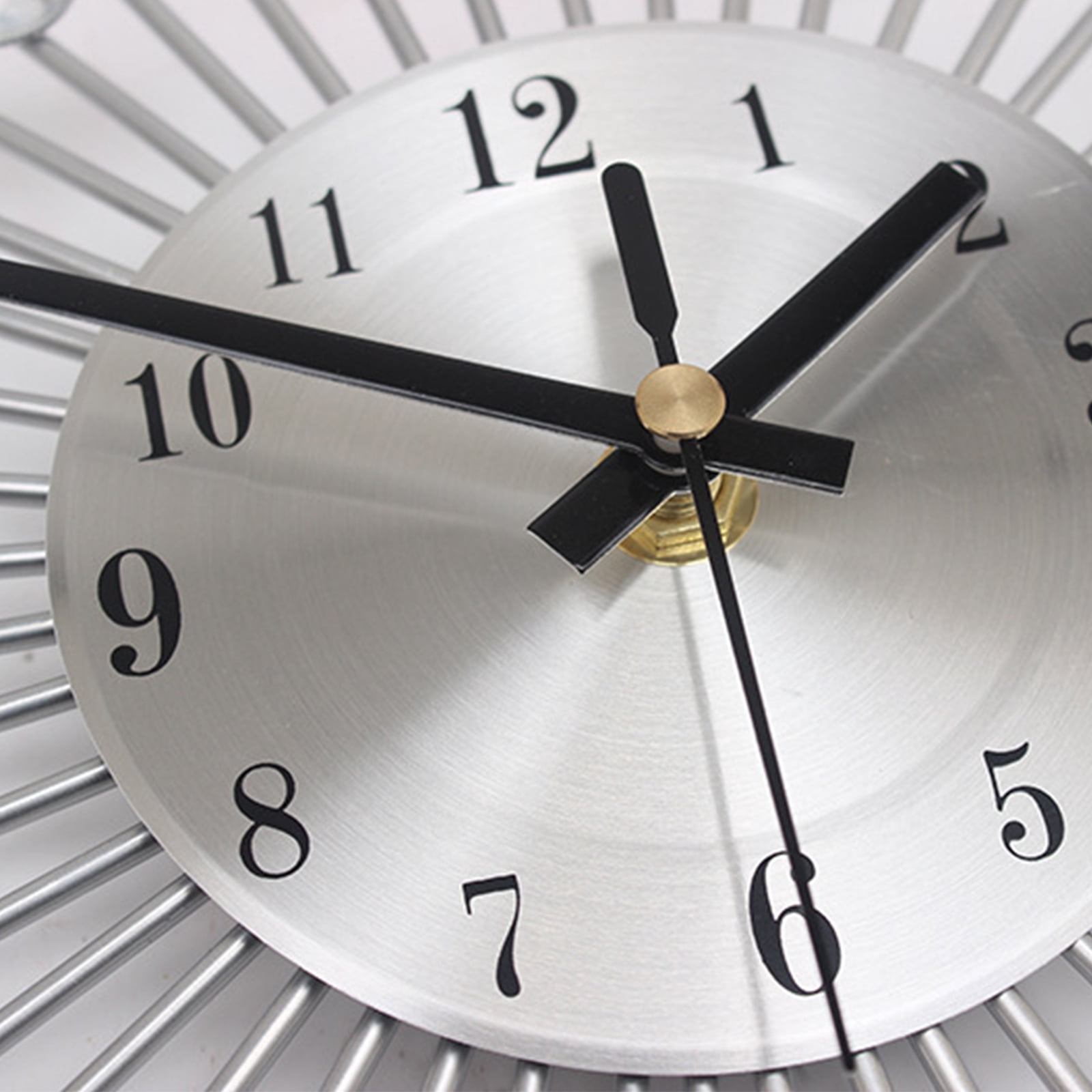 Miumaeov 13" Metal Wall Clock With Decorative Glass Crystal For Living Room Decor