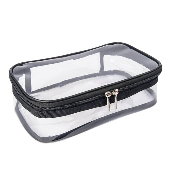 Bolsa de cosméticos Jula Vance portátil de PVC transparente con cremallera, 24 x 14 x 8 cm