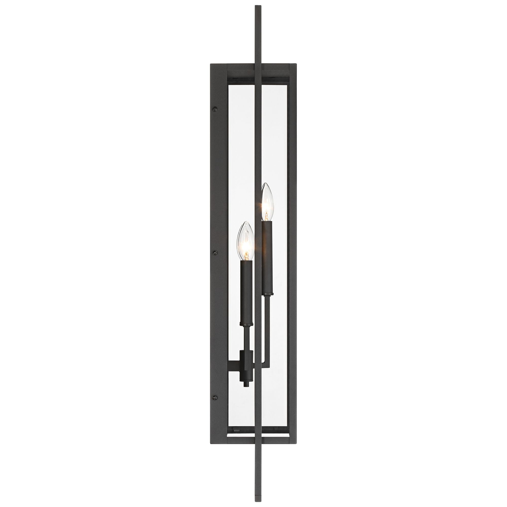 Possini Euro Design Jericho 35" High Modern Outdoor Wall Light Fixture Mount Porch House Weatherproof Textured Black Glass Shade