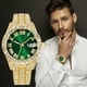 thumbnail image 3 of Reloj de cuarzo para hombre, relojes de moda para hombre, reloj de acero inoxidable, informal, de pulsera, de cristal, 3 of 5