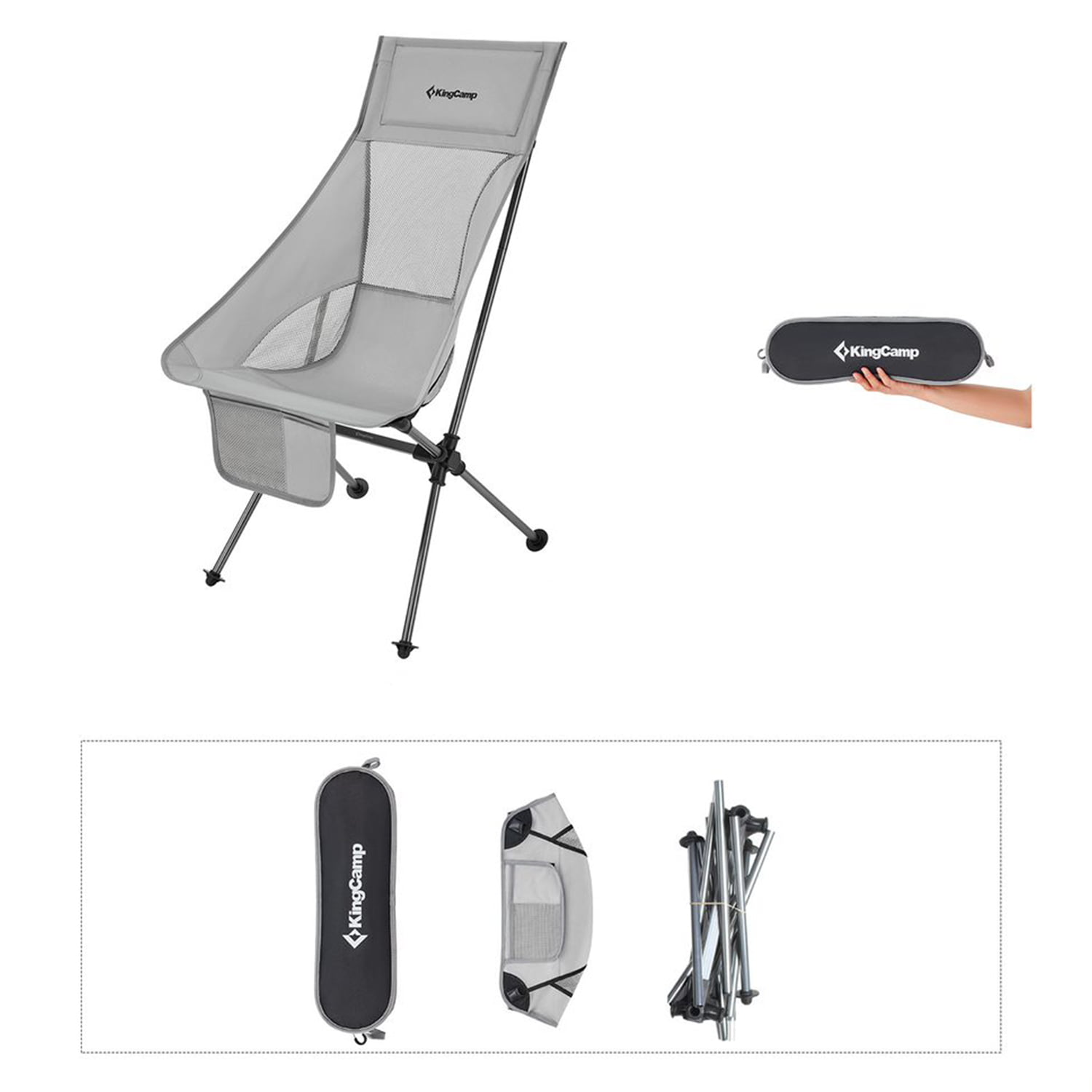 KingCamp Ultralight High Back Portable Camping Folding Chair w 