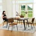 thumbnail image 2 of Homy Casas 5 Pieces Faux Suede Chair Dining Set - Faux Walnut, 2 of 11