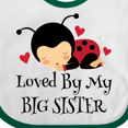 thumbnail image 4 of Inktastic Little Sister Ladybug Girls Baby Bib, 4 of 4
