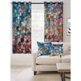 thumbnail image 2 of Colorful Stone Blackout Curtains 39 Inches Long for Bedroom, Rainbow Abstract Oil Painting Brushwork Thermal Insulated Room Darkening Black Out Window Curtain Panels Grommet Drapes for Living Room, 2 of 8