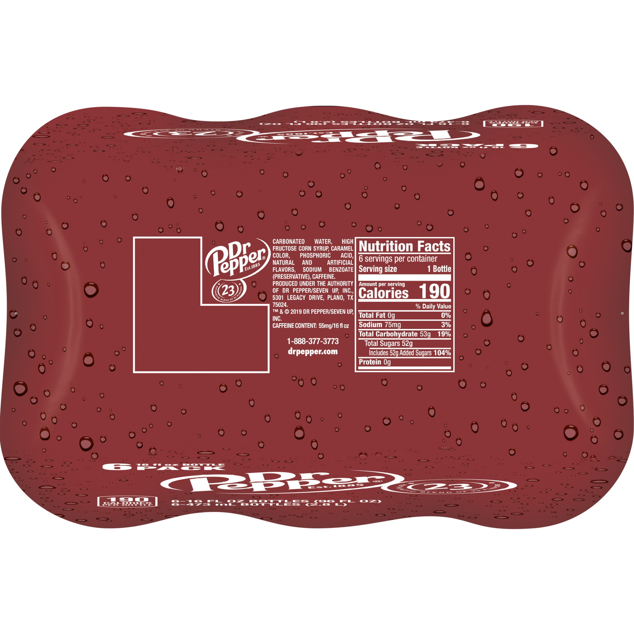 Dr Pepper - Brandclub - Dr Pepper Soda Pop, 16 fl oz, 6 Pack Bottles