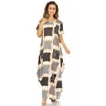 thumbnail image 5 of Sakkas Abeni Women's Short Sleeve Casual Print Long Maxi Cover-up Caftan Dress - Print9 - One Size, 5 of 5