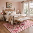 thumbnail image 2 of KUETH 5x7 Low Pile Soft Floral Rug for Living Room, Machine Washable Soft Non Slip Backing Area Rug, Blush Pink Rug for Bedroom Dining Room, 2 of 5