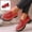 Red, variant on Willtoo Womens Platform Loafers Round Toe Slip On Casual Dress Shoes Fashion Chunky Lug Sole Walking Shoes for Daily Wear