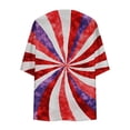 thumbnail image 6 of lcziwo Womens 4th of July Outfit Fashion American Flag Graphic Cover Ups Kimono Summer Open Front 3/4 Sleeve Chiffon Cardigans Red XL, 6 of 7