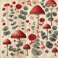 thumbnail image 6 of Ambesonne Rustic Duvet Cover Set, Floral Woodland Mushrooms, Queen, Champagne Dark Coral, 6 of 6
