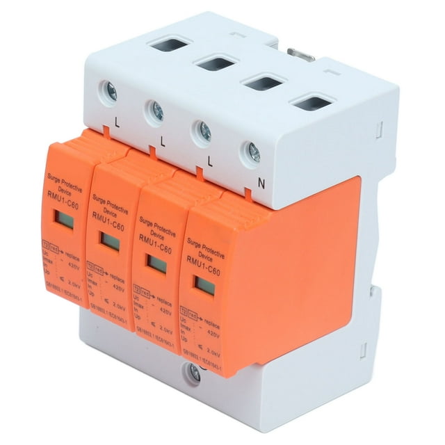 House Arrester Protector, PC Shell Simple Wiring Visible Window AC 420V Flame Retardant Surge Protective Device With Indicators For Home Appliances Imax:20kA,Imax:40kA,Imax:60kA